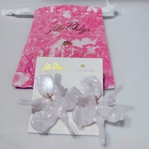 NWT Lilly Pulitzer x Lele Sadoughi white earrings